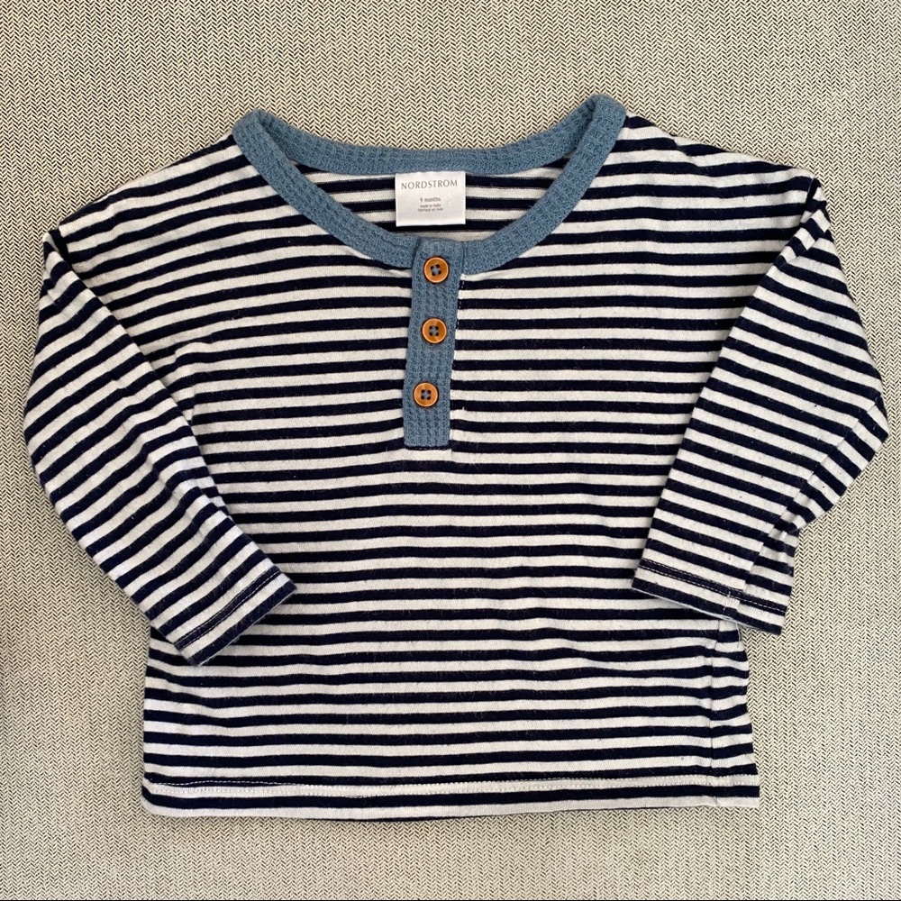 ☀️ 3/$15 Nordstrom Baby striped long sleeved henley